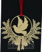 Boomhanger metaal Duif goudkleur 9x7,8cm