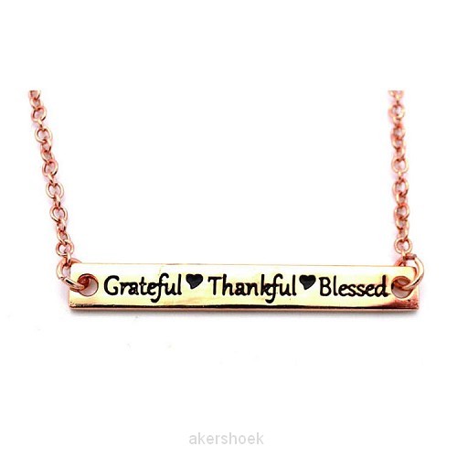 Necklace grateful rose gold