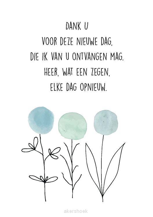 Wenskaart Dank u voor deze nieuwe dag
