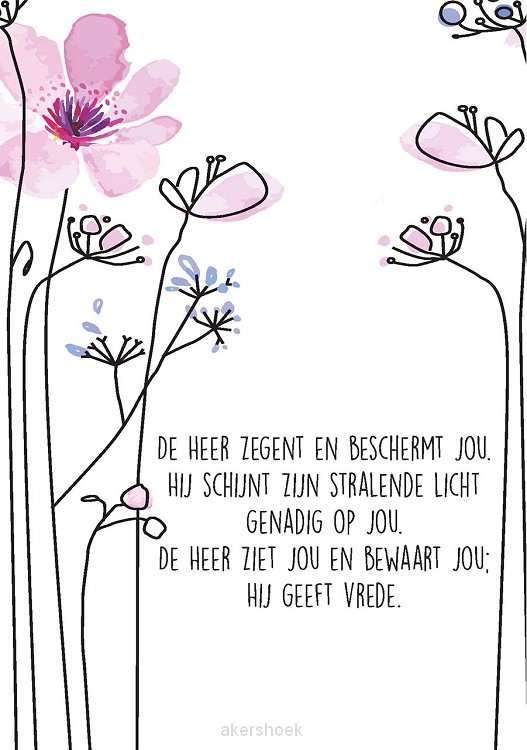 Wenskaart de Heer zegent en beschermt jo