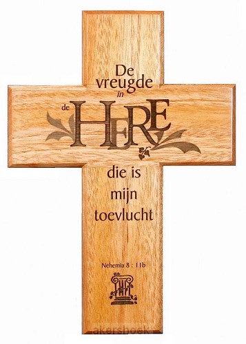 Kruis 20cm hout laser de vreugde in de h
