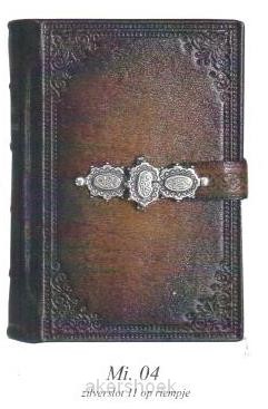 Antiekbruin Bijbel met riempje en slot