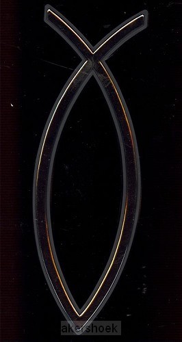 Auto embleem 13cm zilver vis