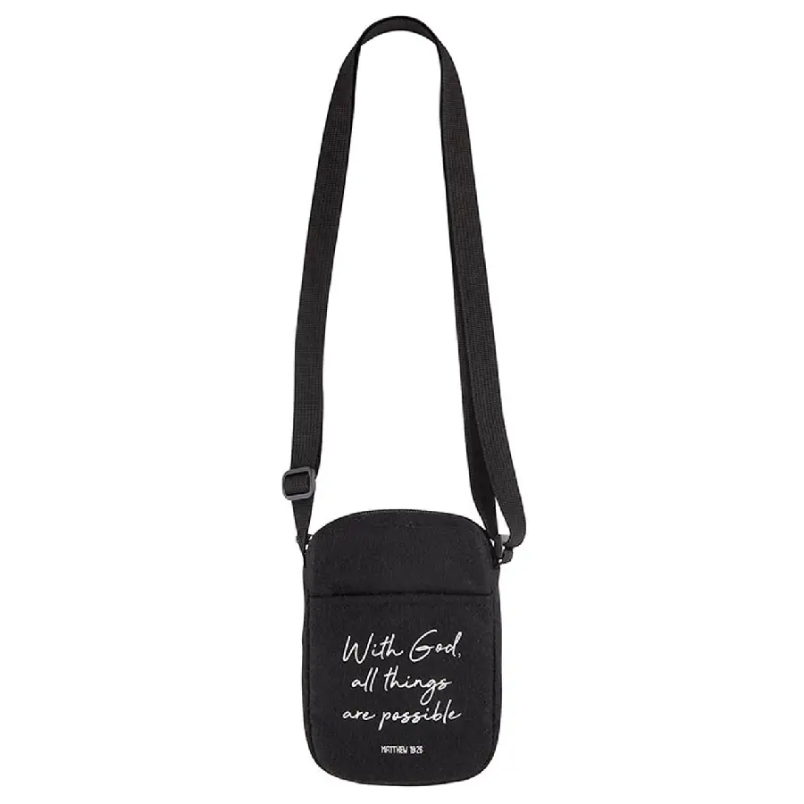 Felt shoulder bag With God all things