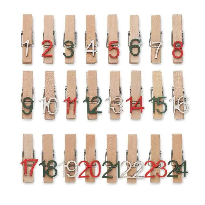 Adventknijper set 24 stuks