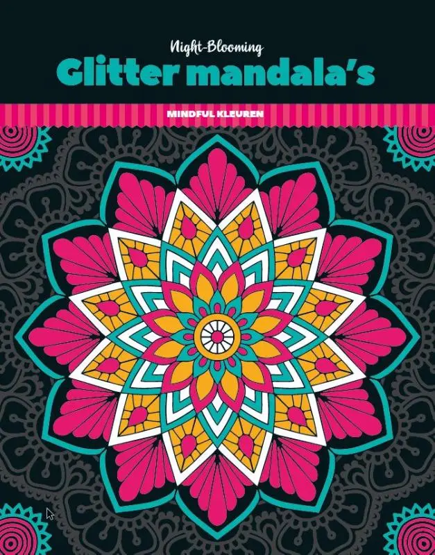 Glitterkleurboek Mandala - Night Blooming