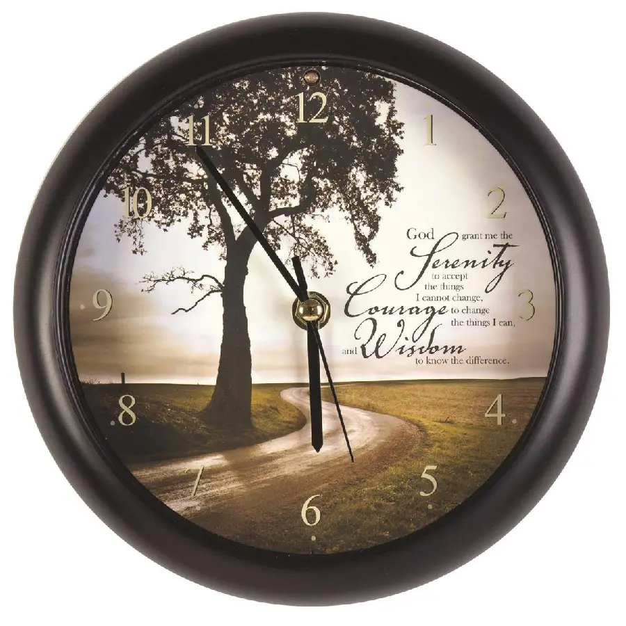 Musical Wall Clock 20cm Serenity Prayer
