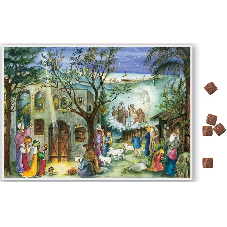 Adventscalendar with 75gr chocolate 34,5