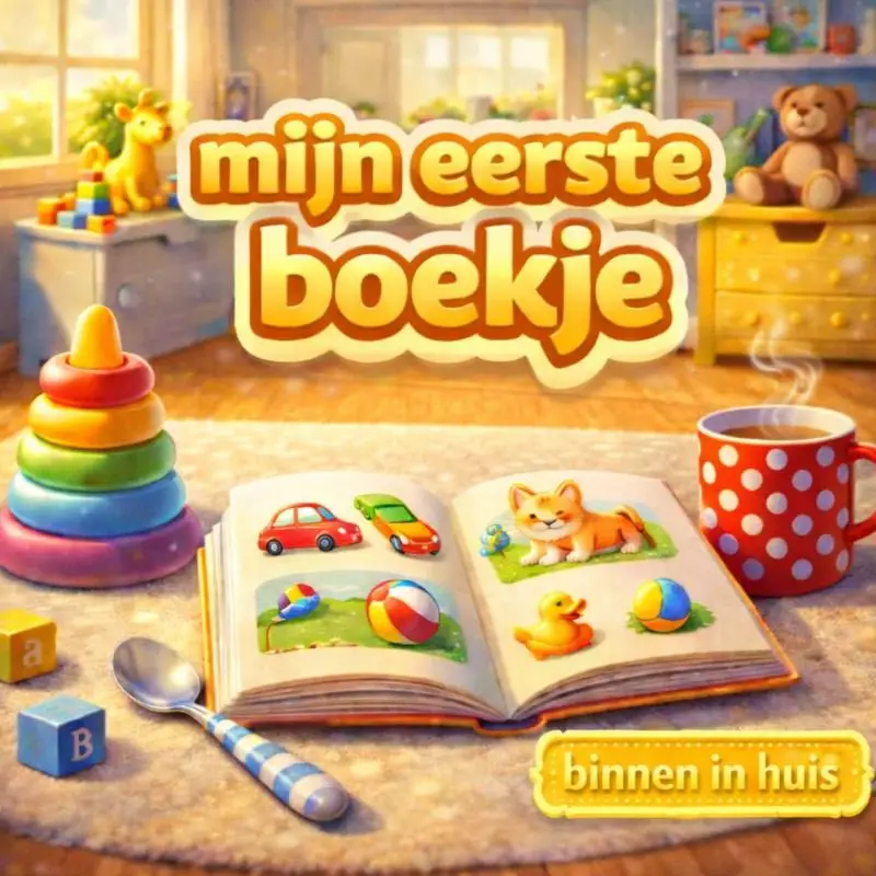 Mijn eerste boekje, leren lezen. binnen in huis
