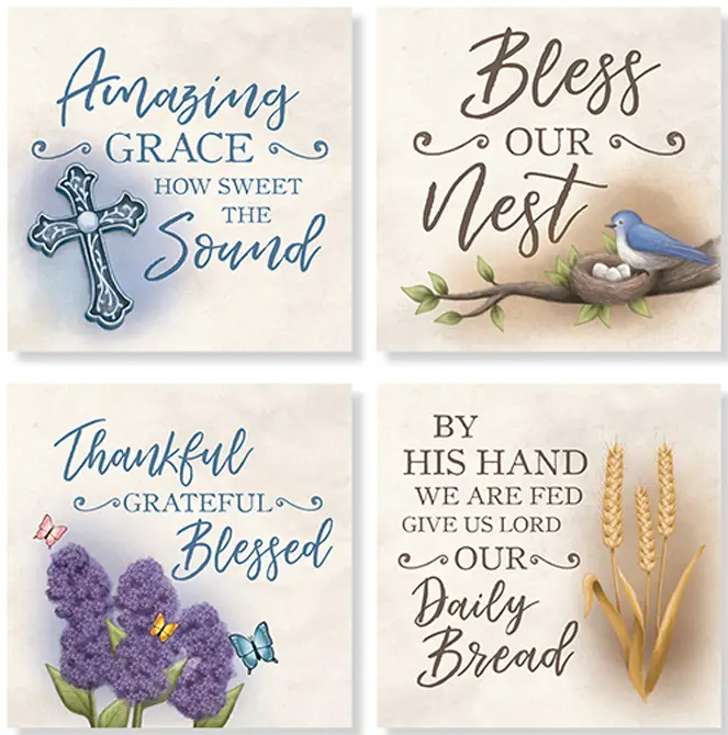 Coasterset Brown Religious set4
