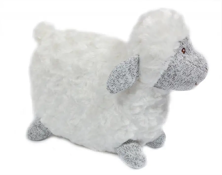 Sheep white/grey curly large 20x30cm