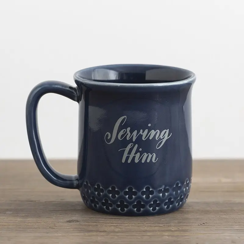 Mug Serving Him Deep Blue