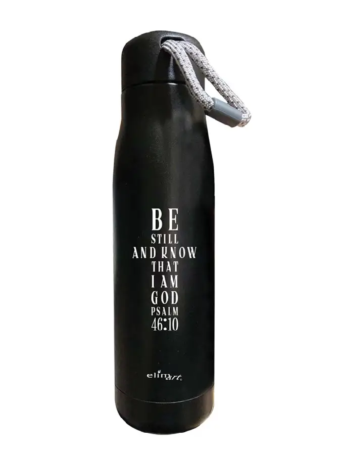 Flask Bottle Black Be still and know