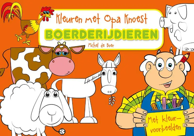 Kleuren met Opa Knoest - Boerderijdieren - 5 ex.