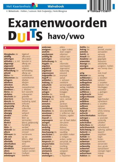 Examenwoorden Duits / havo/vwo