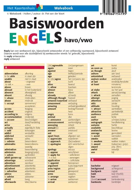 Basiswoorden engels / havo/vwo