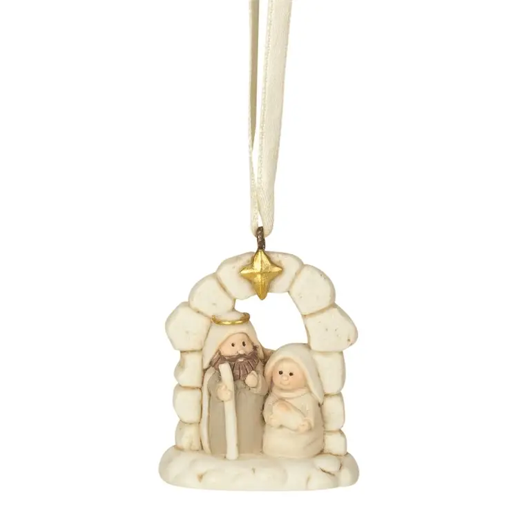 Ornament holy family beige 5,1cm