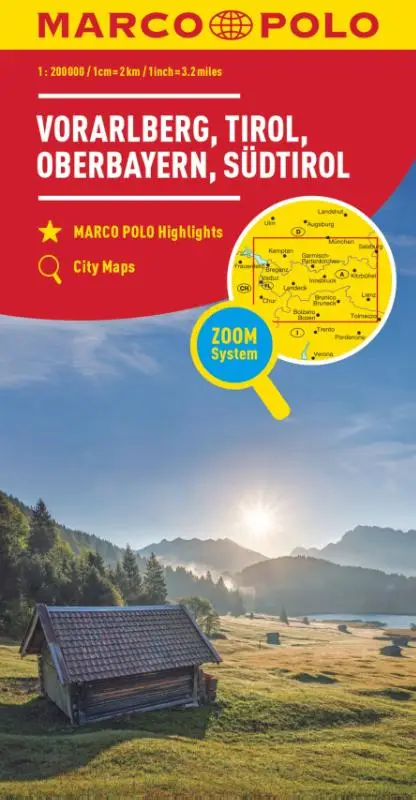 Marco Polo Wegenkaart 03 Vorarlberg, Tirol, Hoog-Beieren,