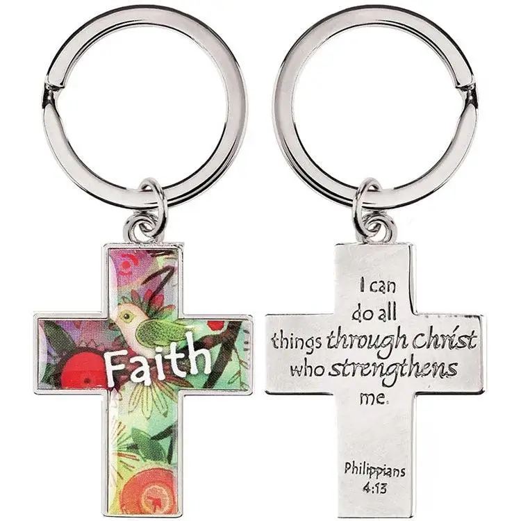 Metal keyring faith