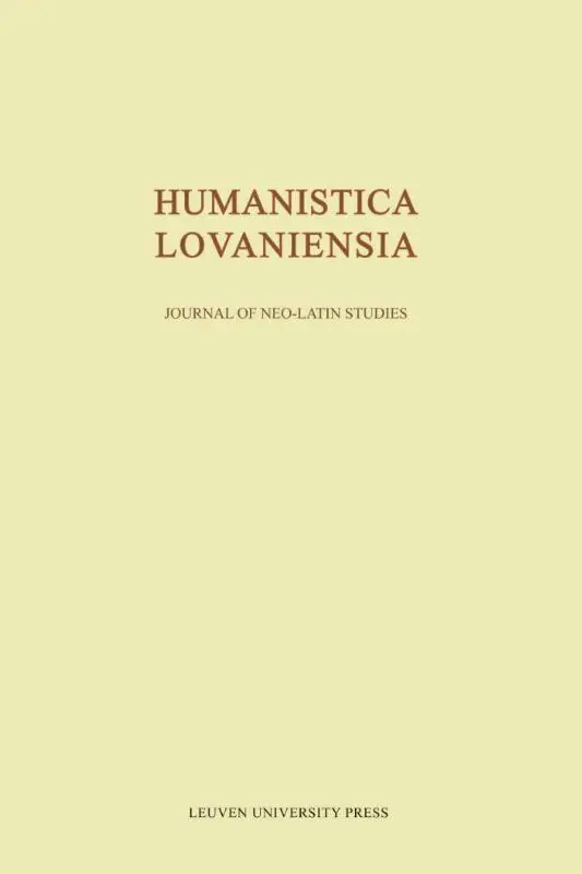 Humanistica Lovaniensia / Volume LXV - 2016
