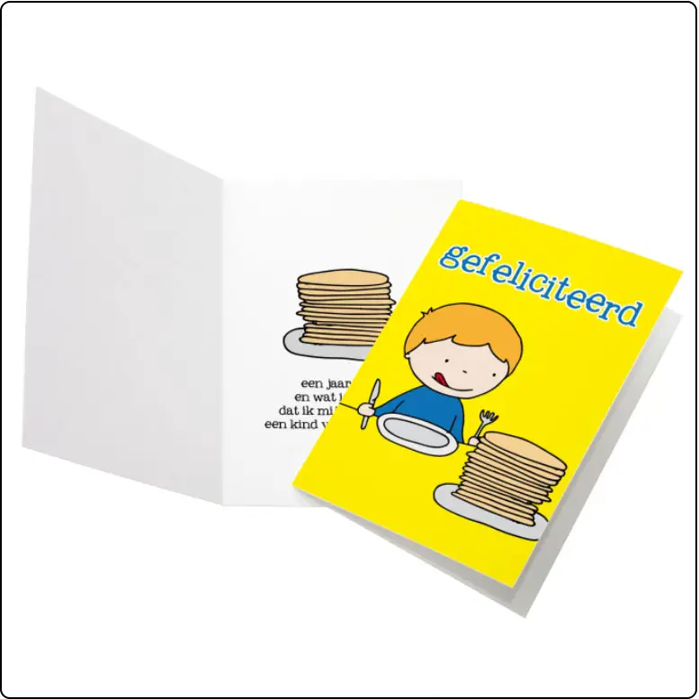 Wenskaart gefeliciteerd met rijmpje