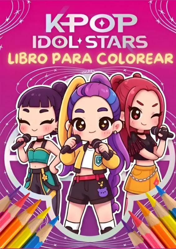 Libro para colorear Chicas Fantásticas Kpop