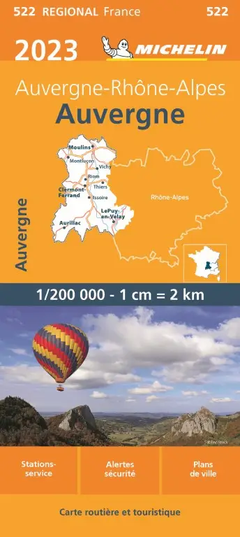 Michelin Wegenkaart 522 Auvergne 2023