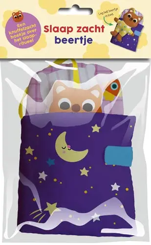 Slaap lekker! Linnenboek met diertje om in bed te leggen: Slaap zacht, beertje