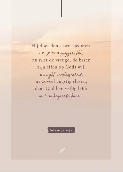 Hij doen den storm bedaren