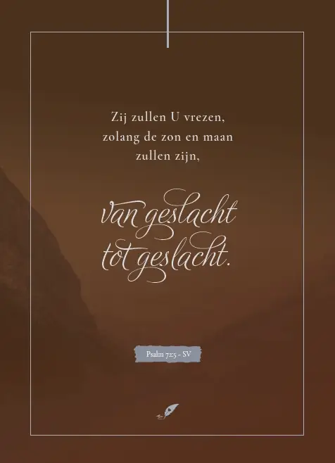 Zij zullen u vrezen