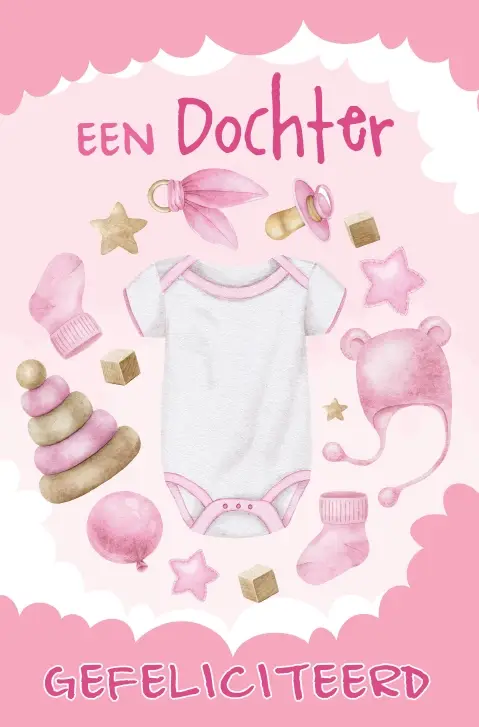Wenskaart geboorte dochter