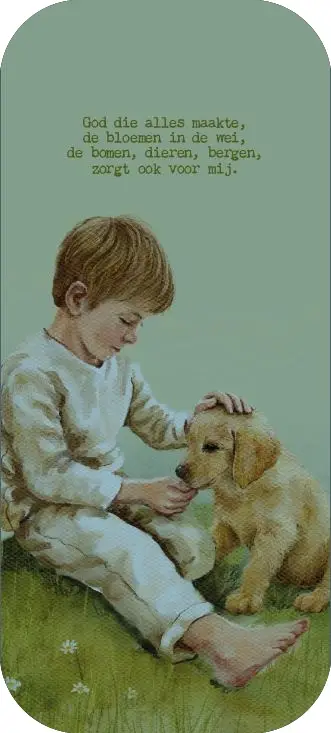 Boekenlegger God die alles (jongentje)