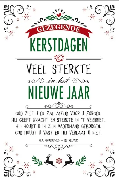 Wenskaart Gez. Kerstdagen + Veel Sterkte