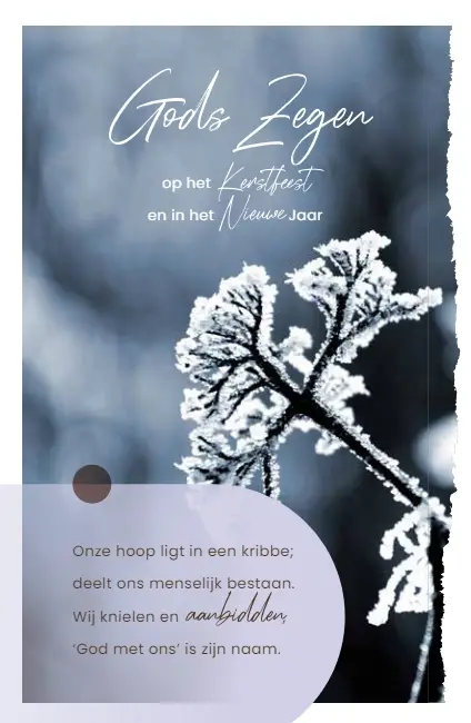 Wenskaart Gods Zegen op het Kerstfeest