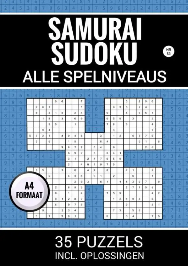 Samurai Sudoku - Alle Spelniveaus - 35 Puzzels Incl. Oplossingen - Nr. 53