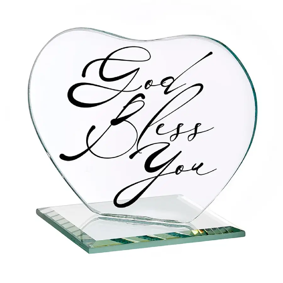 Glass Heart Stand God bless you