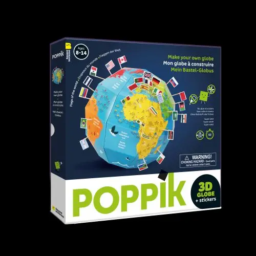 Vlaggen van de wereld - 3D wereldbol inclusief stickers