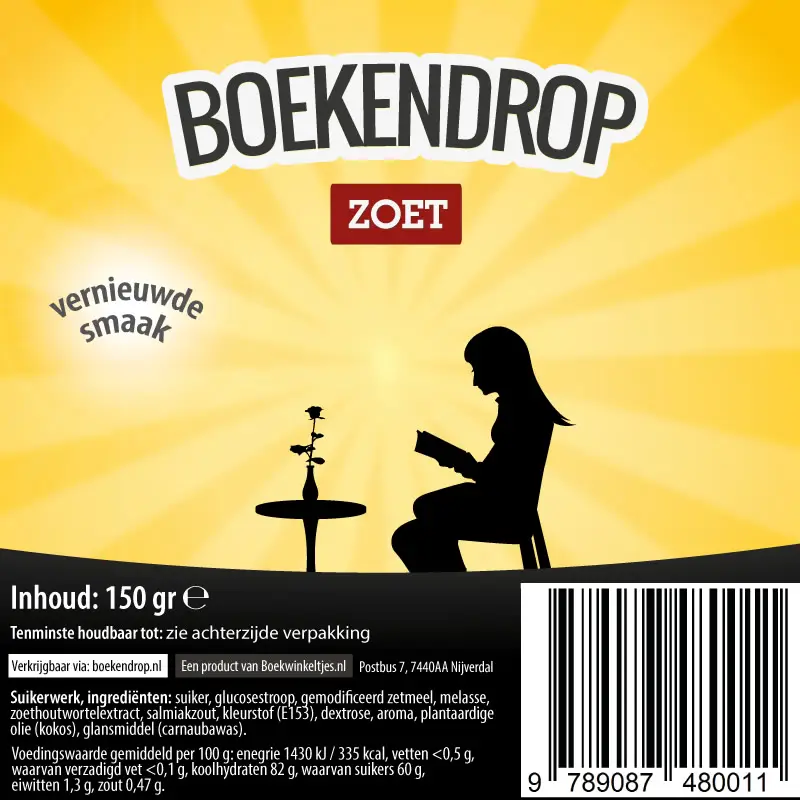 Boekendrop, doos met 30 zakjes a 150 gra