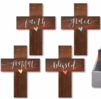Wood mini crosses set4