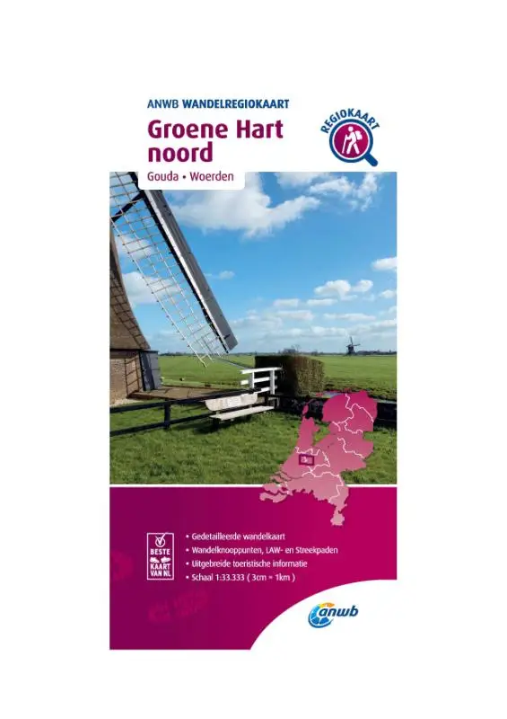 Wandelregiokaart Groene Hart noord 1:33.333