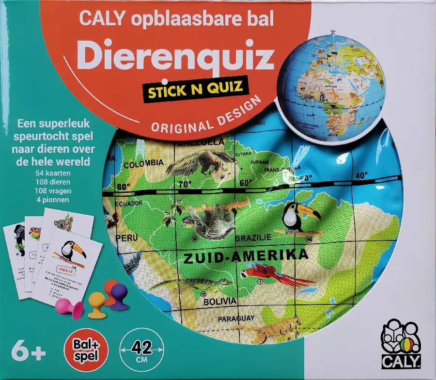 Stick N Quiz 42 opblaasbare bol dieren & quiz