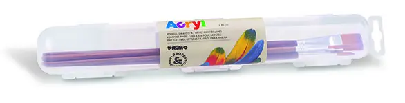 PRIMO PRO * Set van 5 kwasten (2 rond, 3 plat)