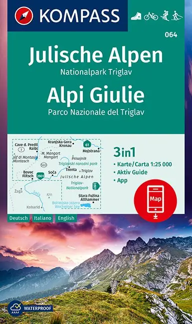 Kompass WK064 Julische Alpen, Nationalpark Triglav, Alpi Giulie