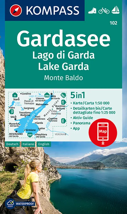 Kompass WK102 Gardasee, Gardameer, Monte Baldo