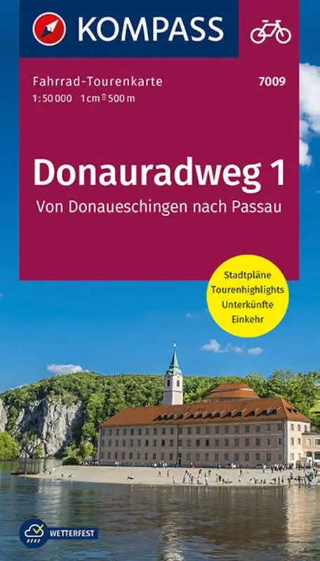 KOMPASS Fahrrad-Tourenkarte Donauradweg
