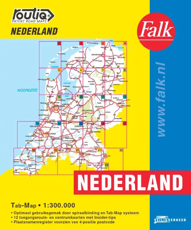 Falk autokaart Nederland Routiq