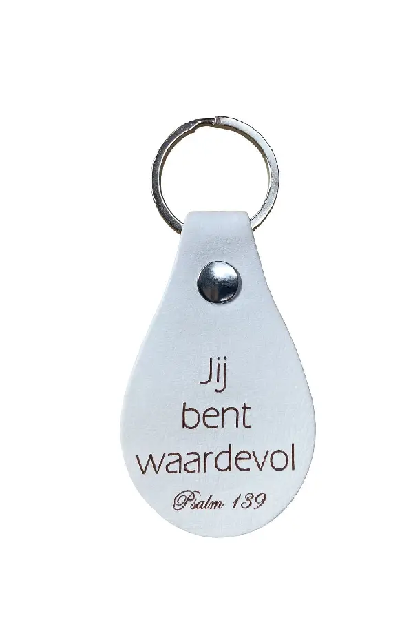 Sleutelhanger wit Jij bent waardevol