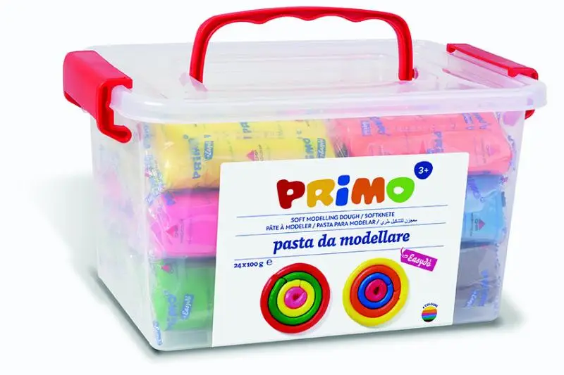 PRIMO * Schoolbox met 6 kleuren klei (24stuks)