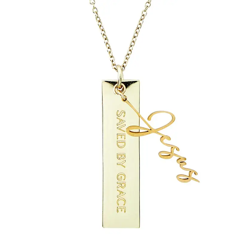 Name Plate Necklace Jesus