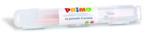 PRIMO * Set van 10 kwasten (5 rond, 5 plat)